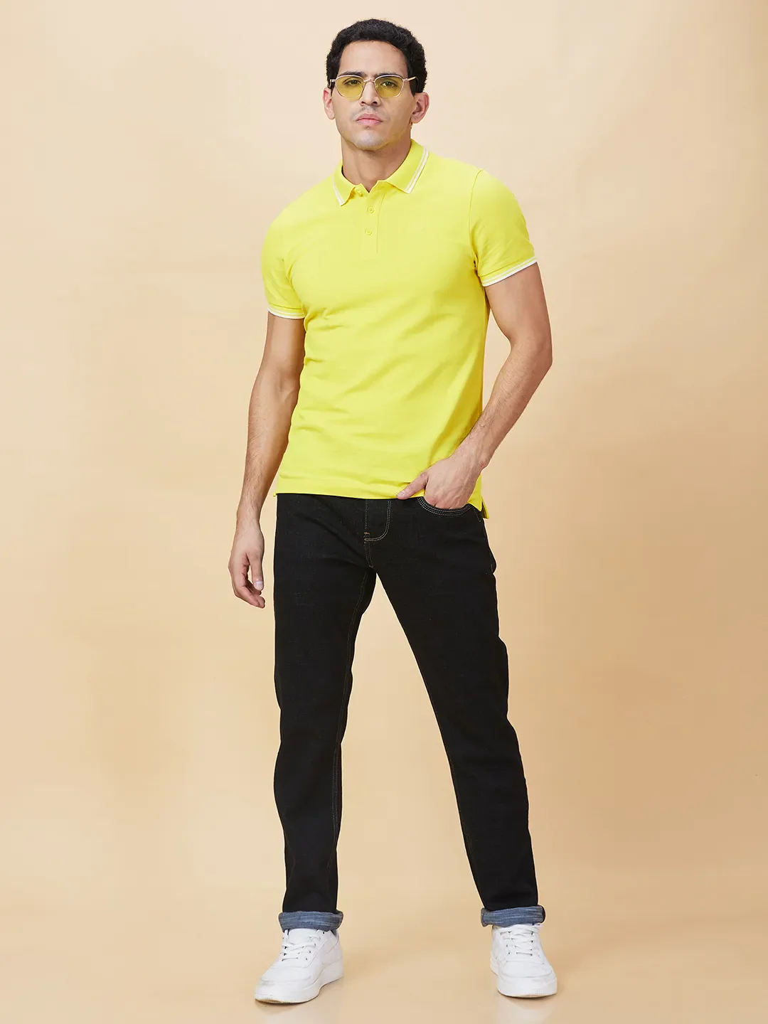Black Straight Fit Men's Denims by Being Human Clothing - Image 2