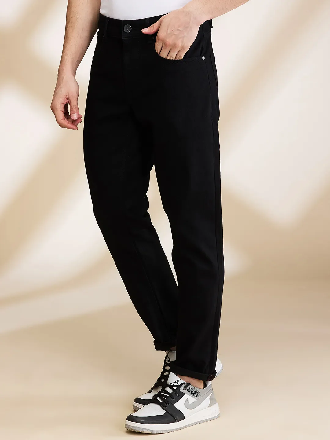 Black Cropped fit Men's Denims by Being Human Clothing - Image 4