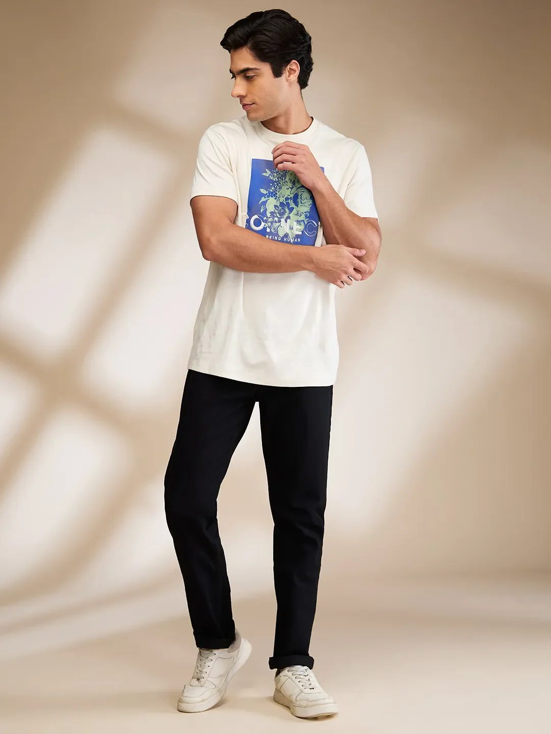 Black Slim Fit Denims For Men By Being Human Clothing - Image 2