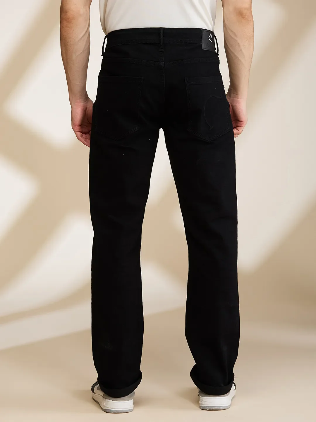 Black Straight Fit Men's Denims by Being Human Clothing - Image 3