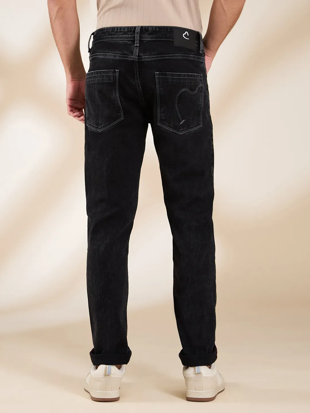 Black Skinny Fit Denims For Men By Being Human Clothing - Image 3