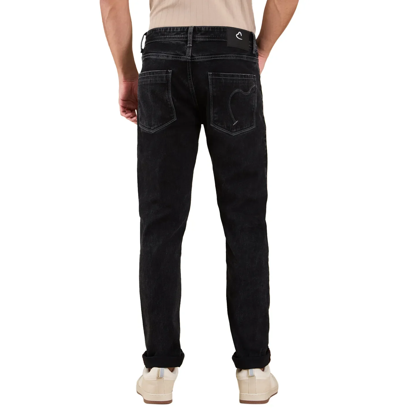 Black Anti Fit Denims For Men By Being Human Clothing - Image 3