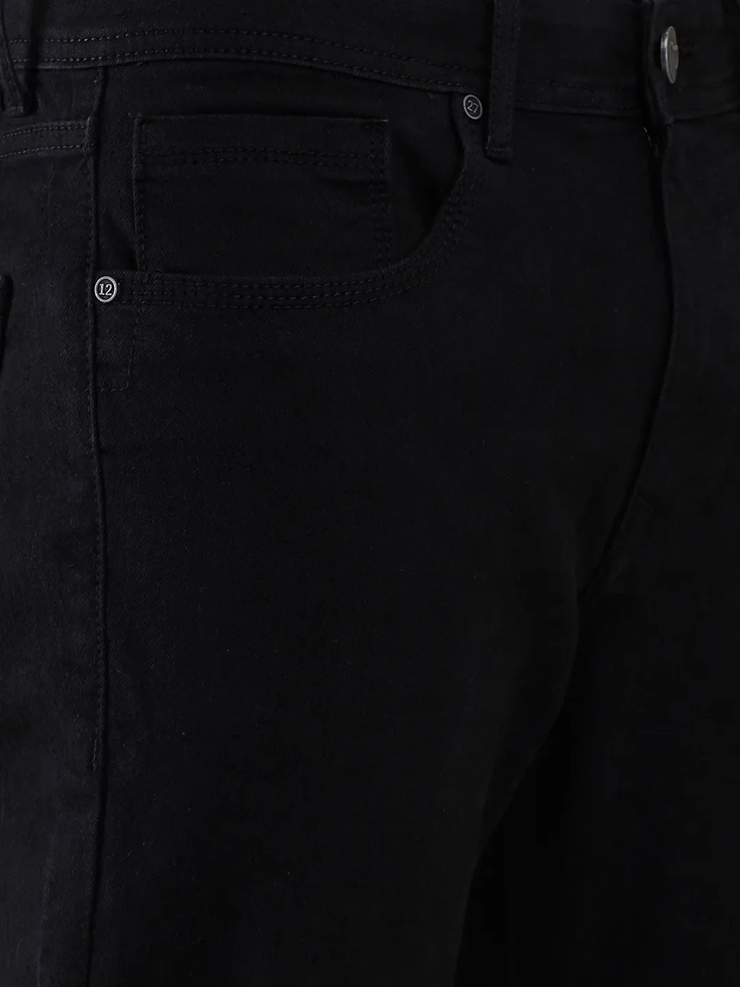 Black Slim Fit Denims For Men By Being Human Clothing - Image 5