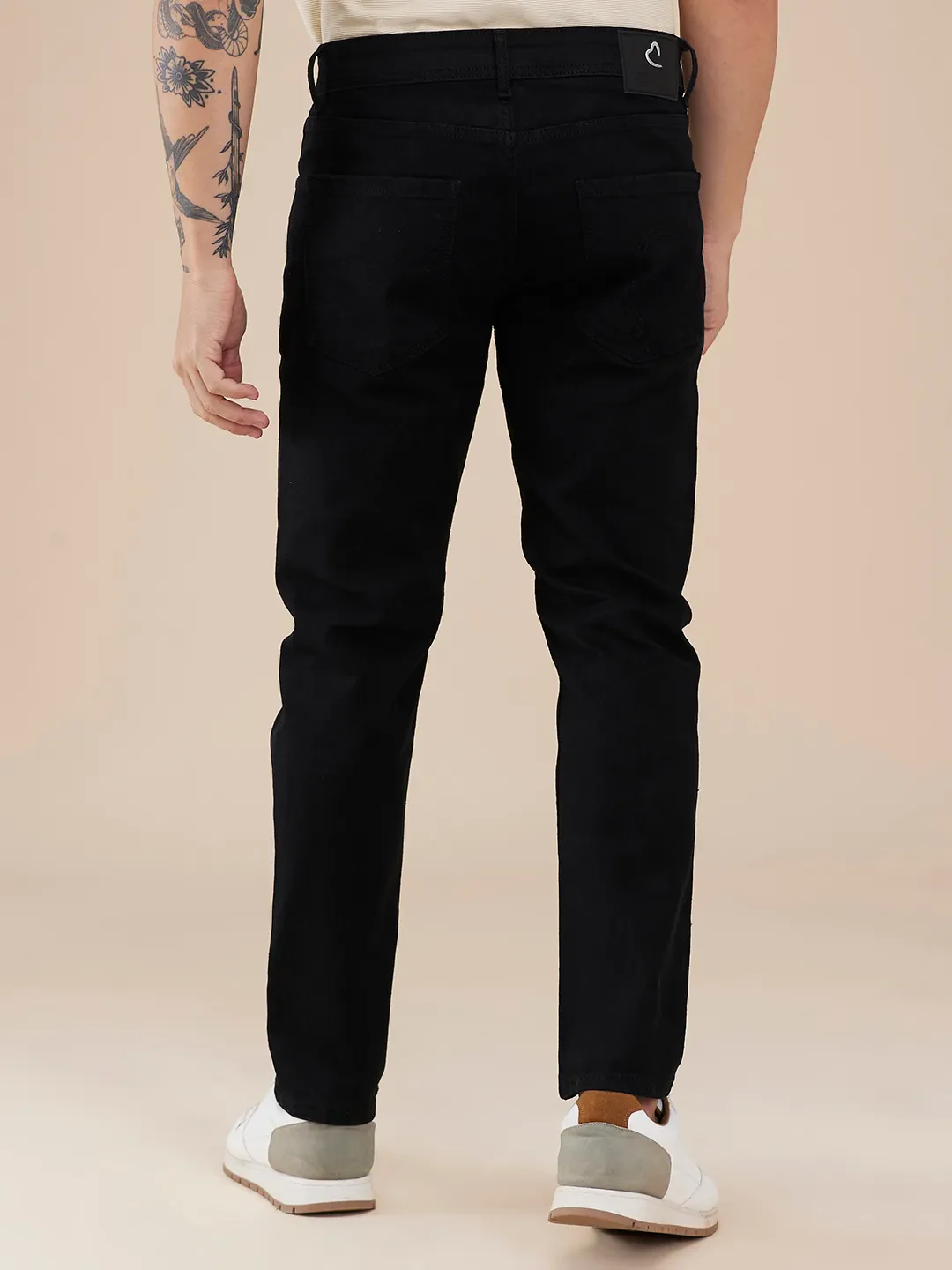 Black Cropped Fit Men's Denims by Being Human Clothing - Image 3