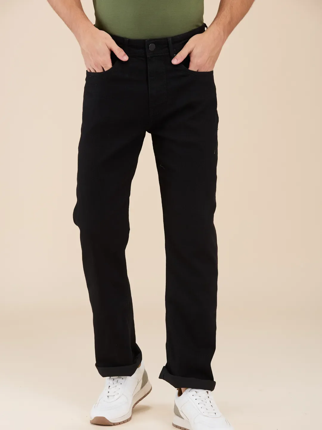 Black Boot Cut Fit Men's Denims by Being Human Clothing