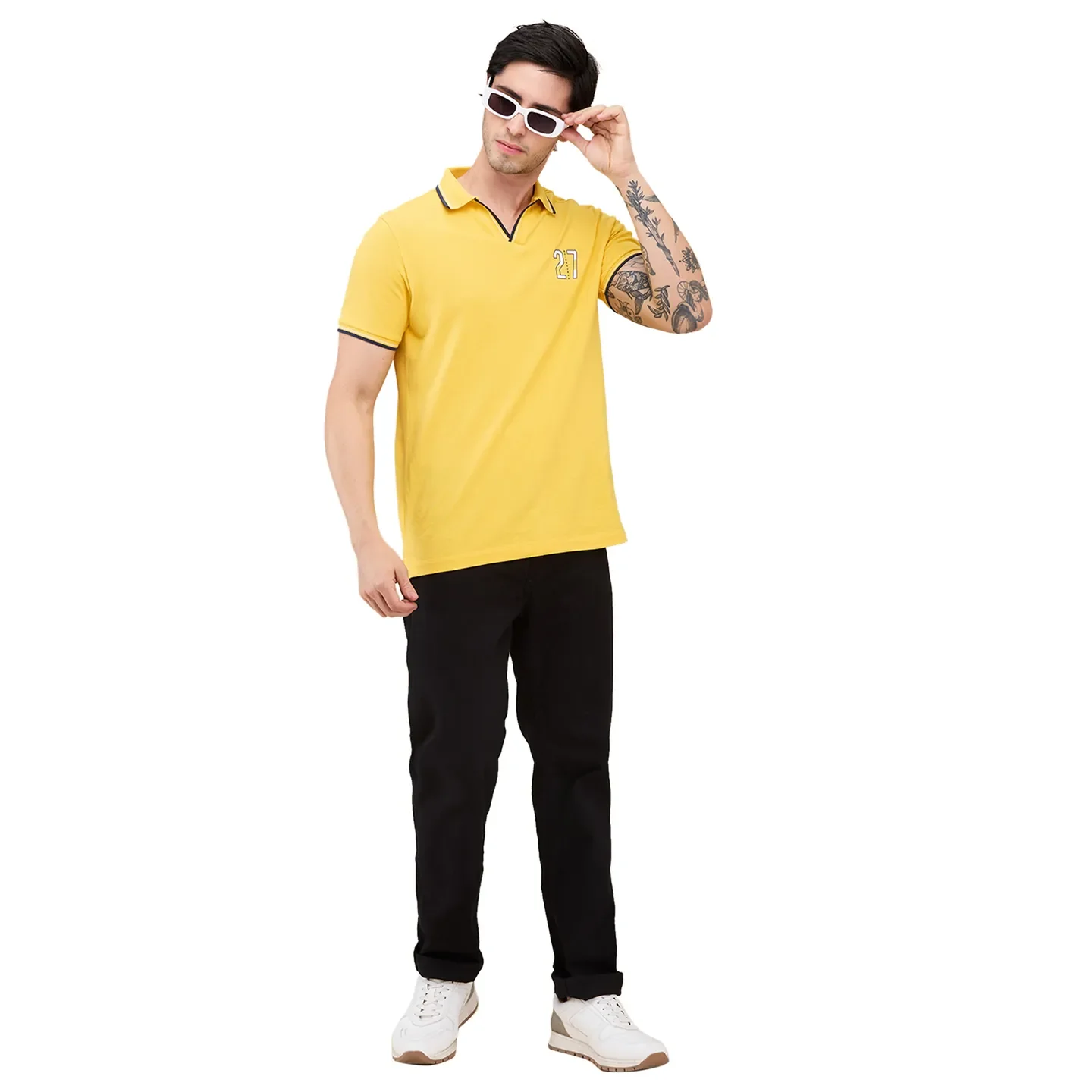 Black Straight Fit Men's Denims by Being Human Clothing - Image 6