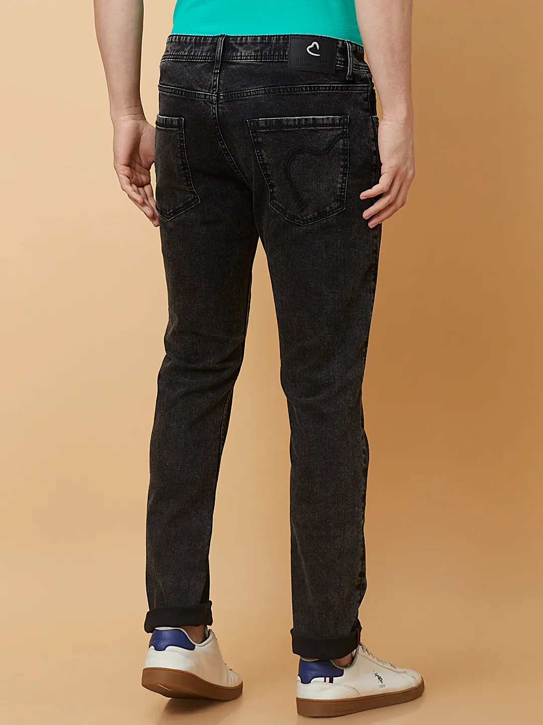 Black Boot Cut Fit Men's Denims by Being Human Clothing - Image 3