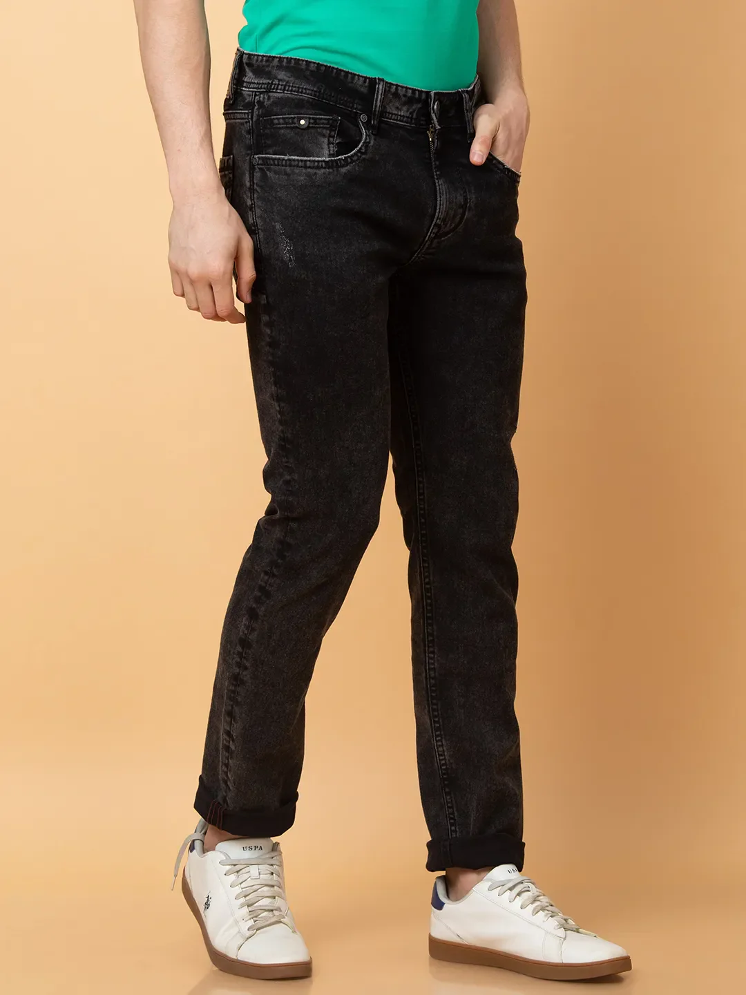 Black Boot Cut Fit Men's Denims by Being Human Clothing - Image 4