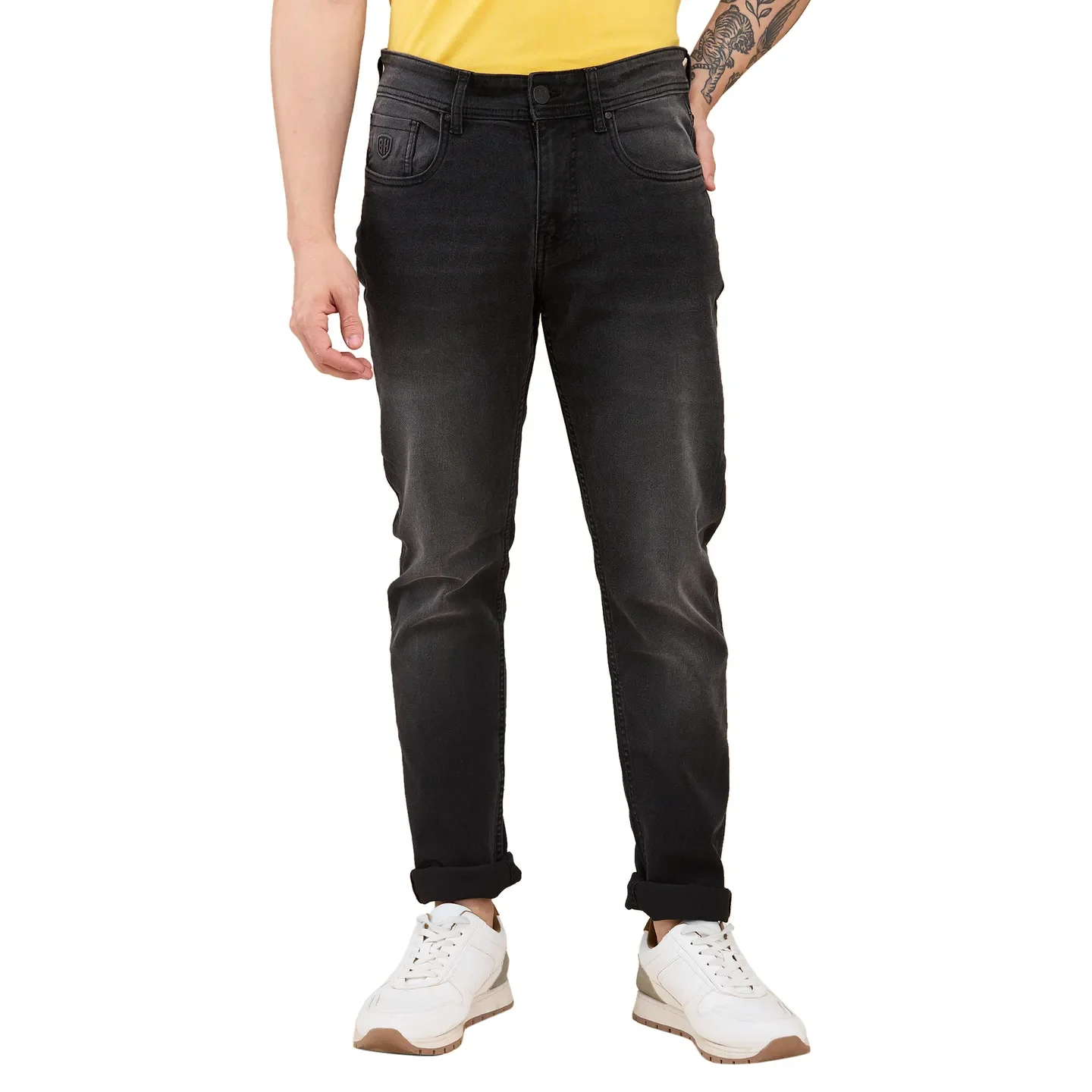 Black Slim Fit Men's Denims by Being Human Clothing