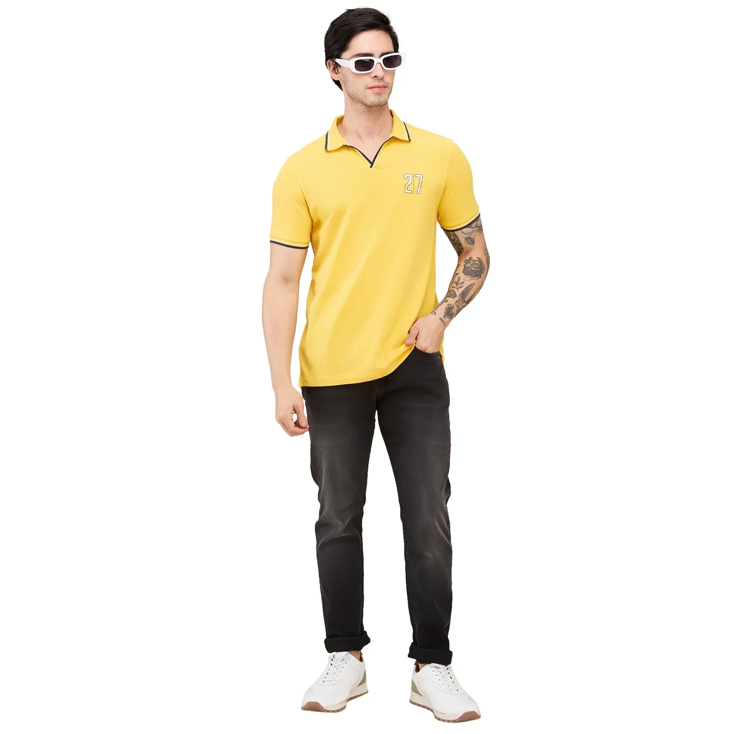 Black Slim Fit Men's Denims by Being Human Clothing - Image 6