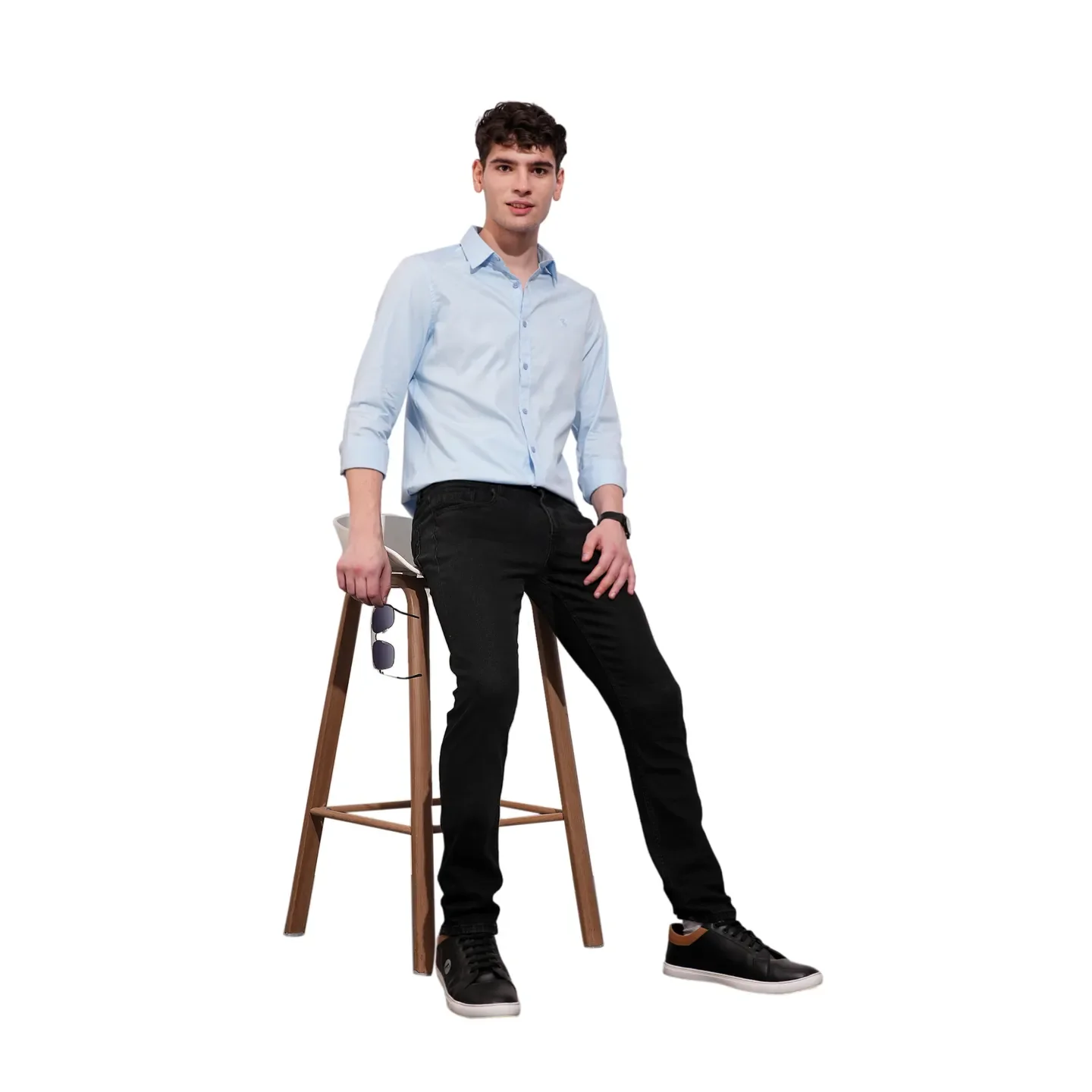 Black Slim Fit Men's Denims by Being Human Clothing - Image 4