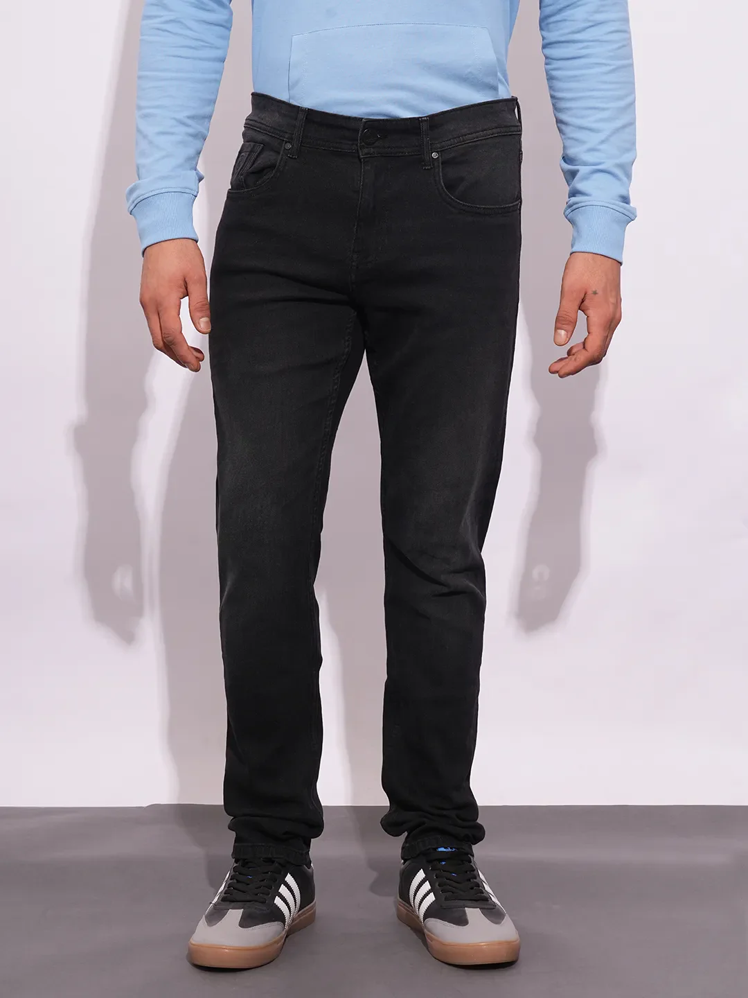 Black Slim Fit Men's Denims by Being Human Clothing