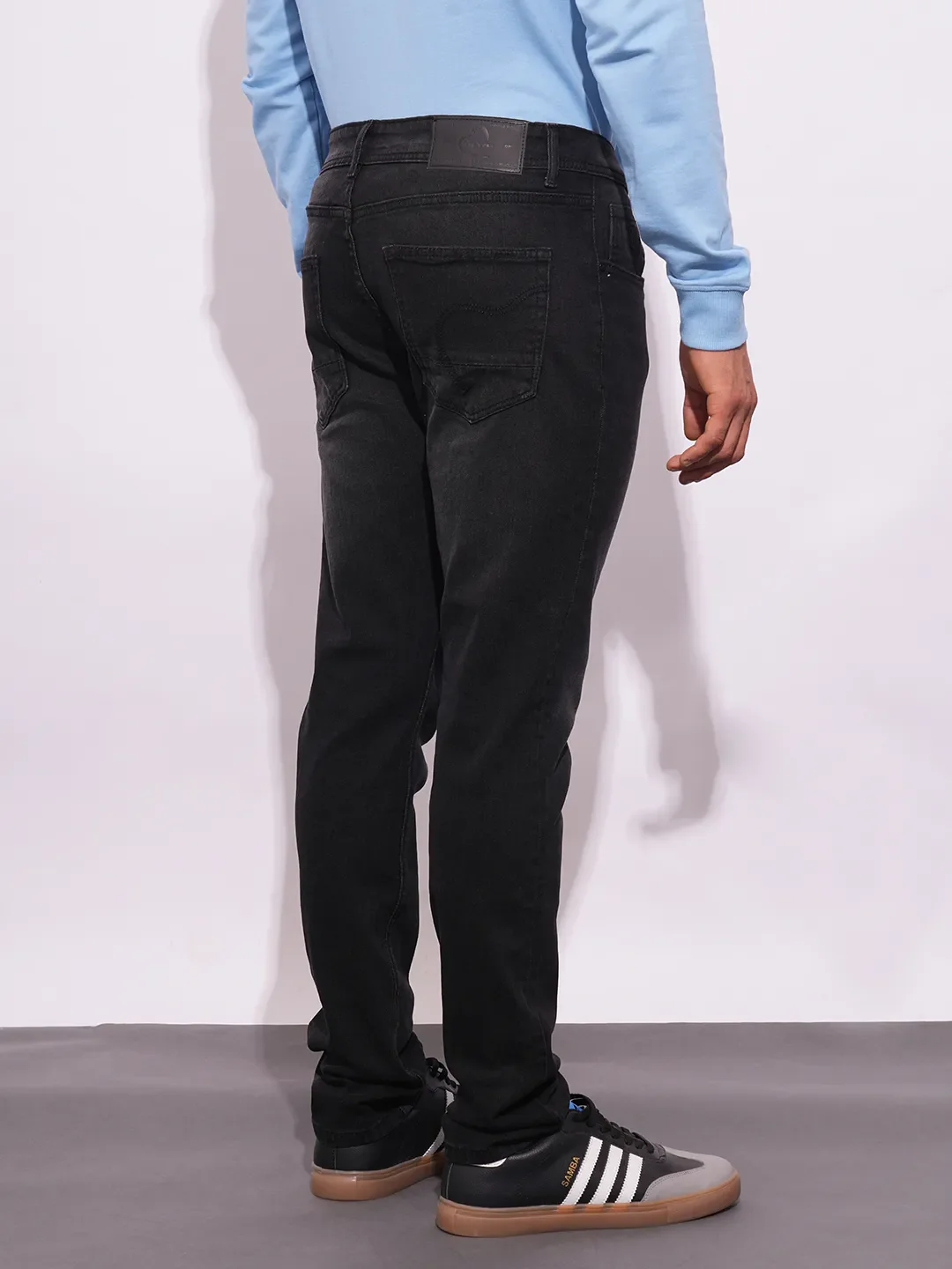 Black Slim Fit Men's Denims by Being Human Clothing - Image 3