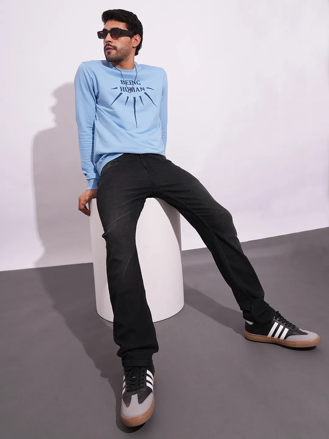 Black Straight Fit Men's Denims by Being Human Clothing - Image 4