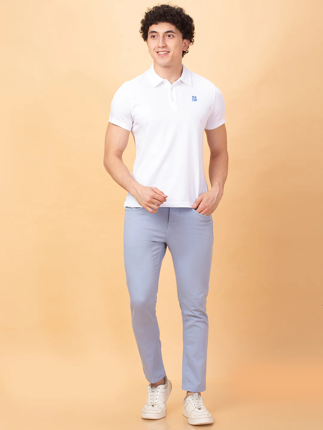 Blue Cropped Fit Denims For Men By Being Human Clothing - Image 2