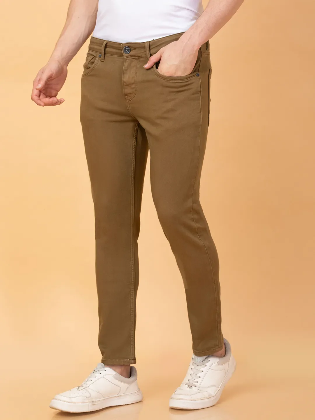 Brown Cropped fit Men's Denims by Being Human Clothing - Image 4