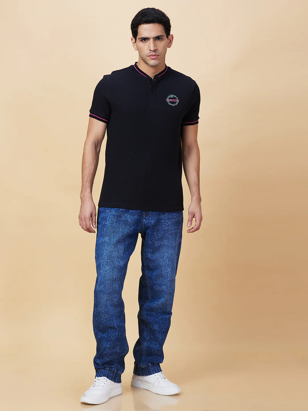 Dark Blue Slim Fit Joggers For Men By Being Human Clothing - Image 2