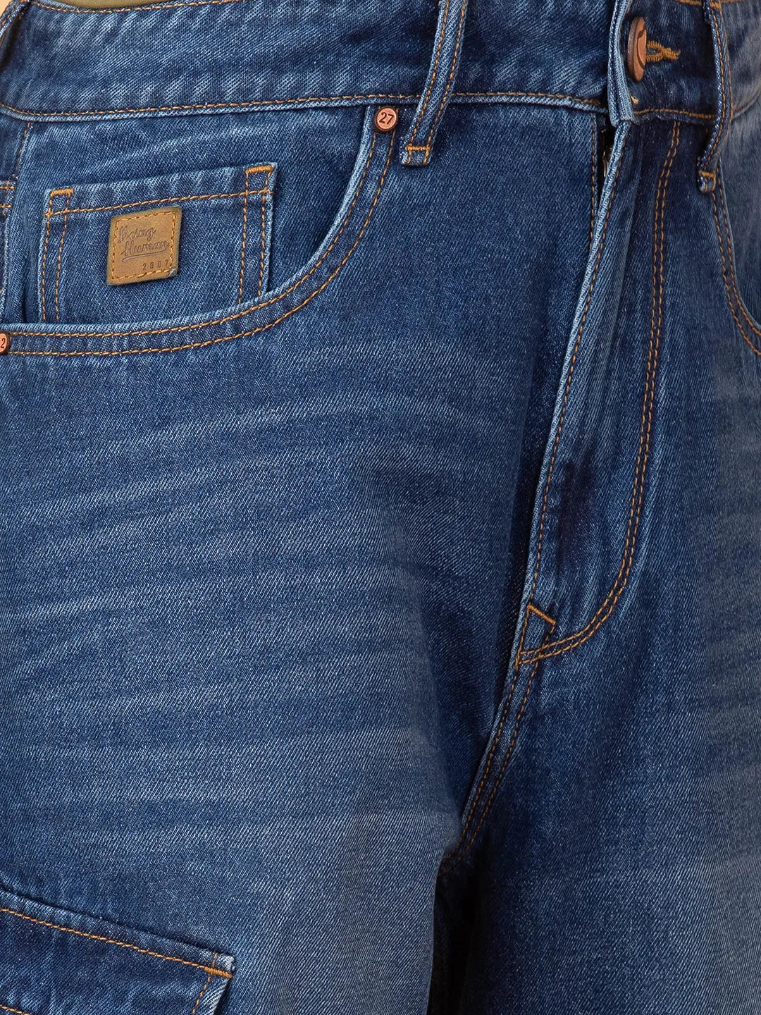 Dark Blue Anti Fit Denims For Men By Being Human Clothing - Image 5
