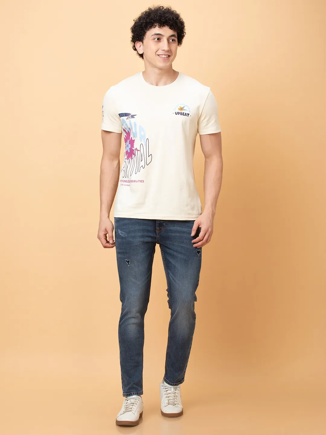 Blue Cropped fit Men's Denims by Being Human Clothing - Image 2