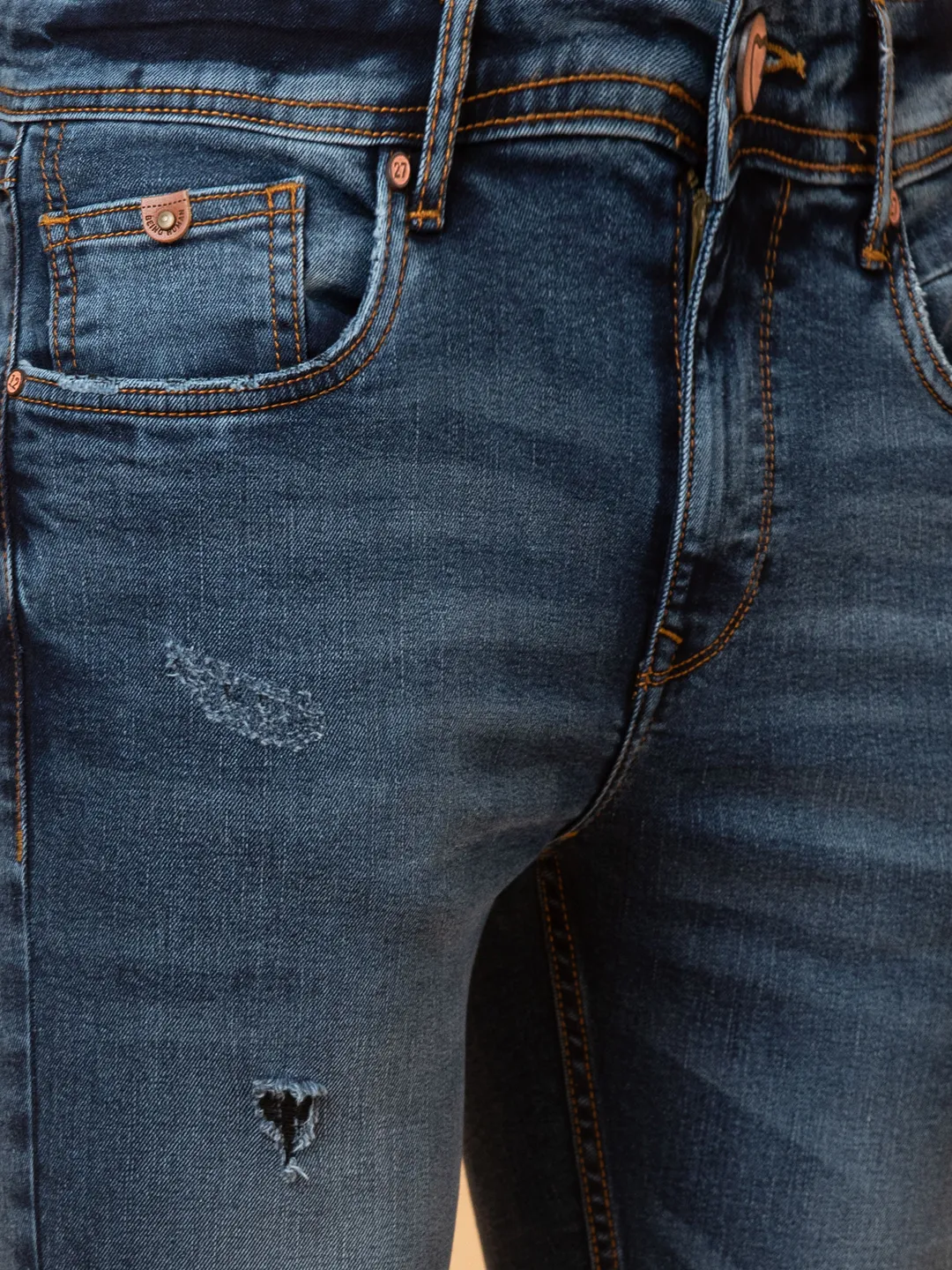 Blue Cropped fit Men's Denims by Being Human Clothing - Image 5