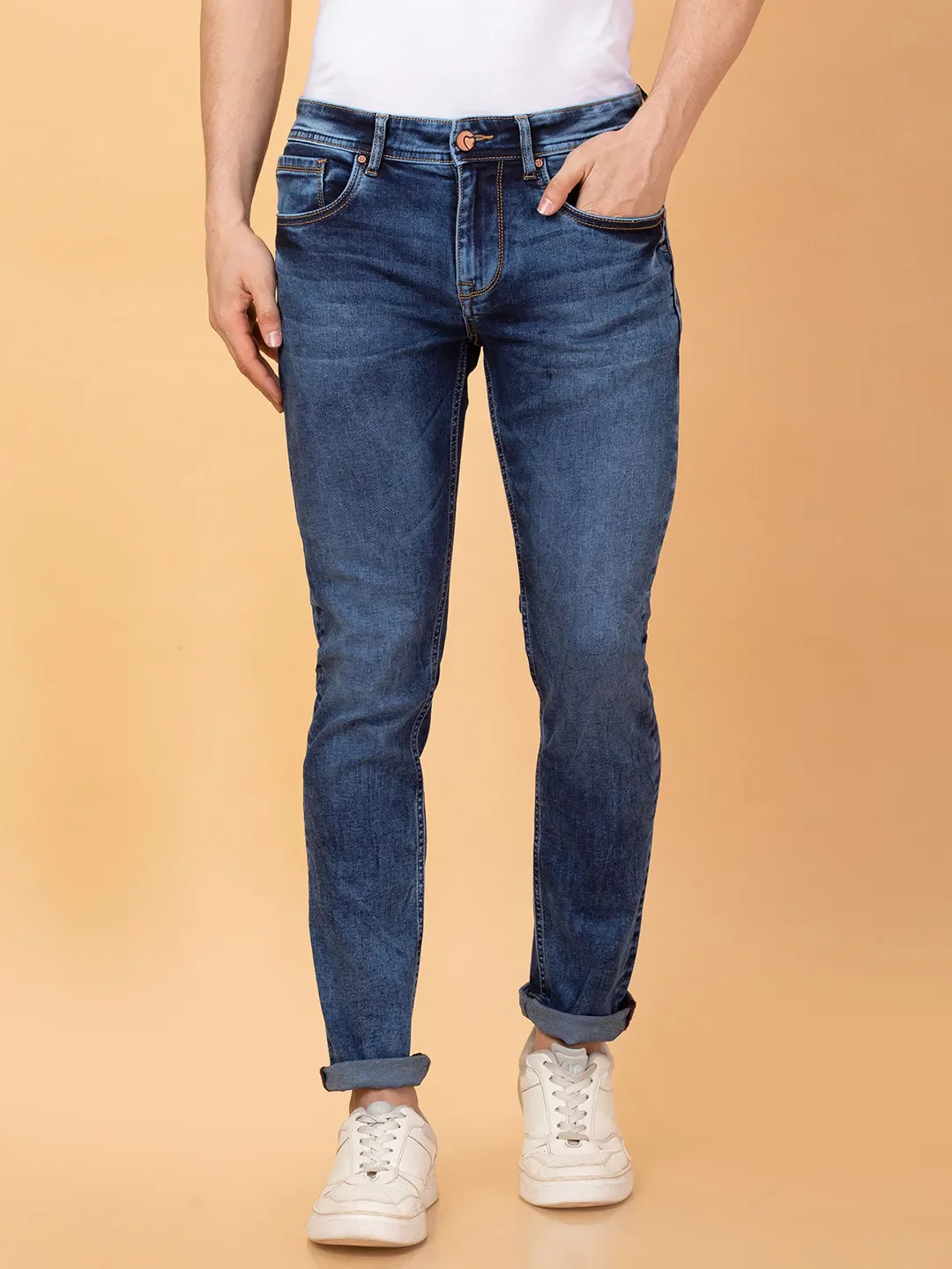Blue Skinny fit Men's Denims by Being Human Clothing