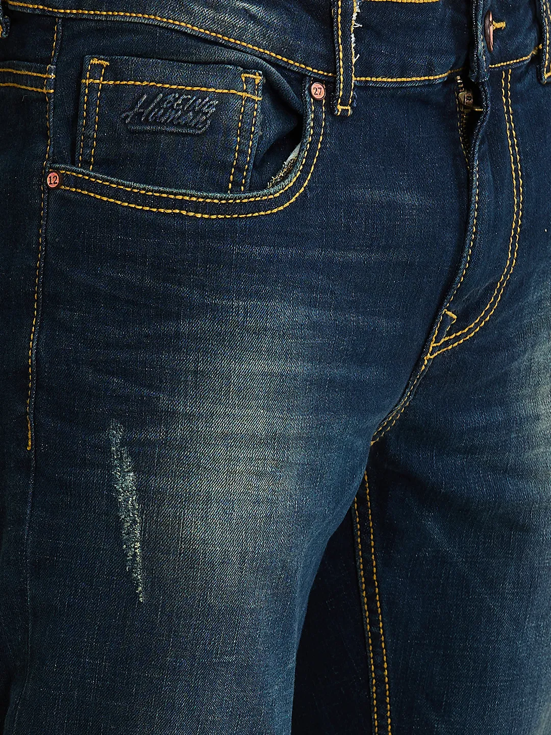 Blue Slim Fit Men's Denims by Being Human Clothing - Image 5