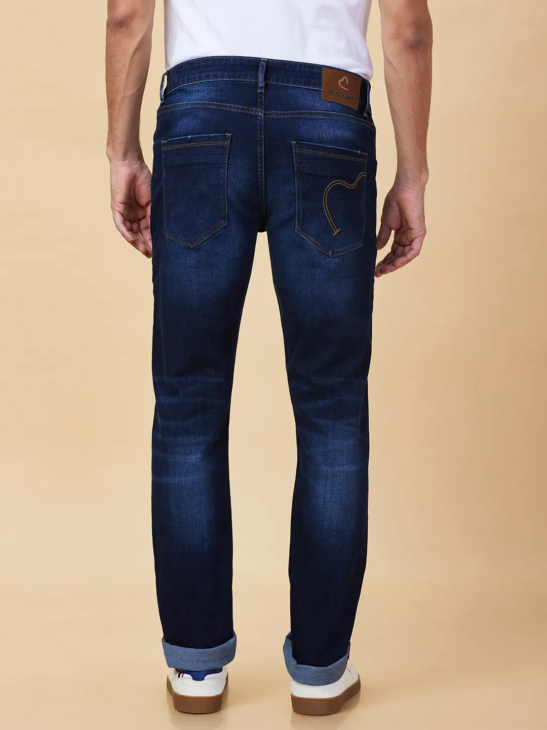 Blue Straight Fit Men's Denims by Being Human Clothing - Image 3