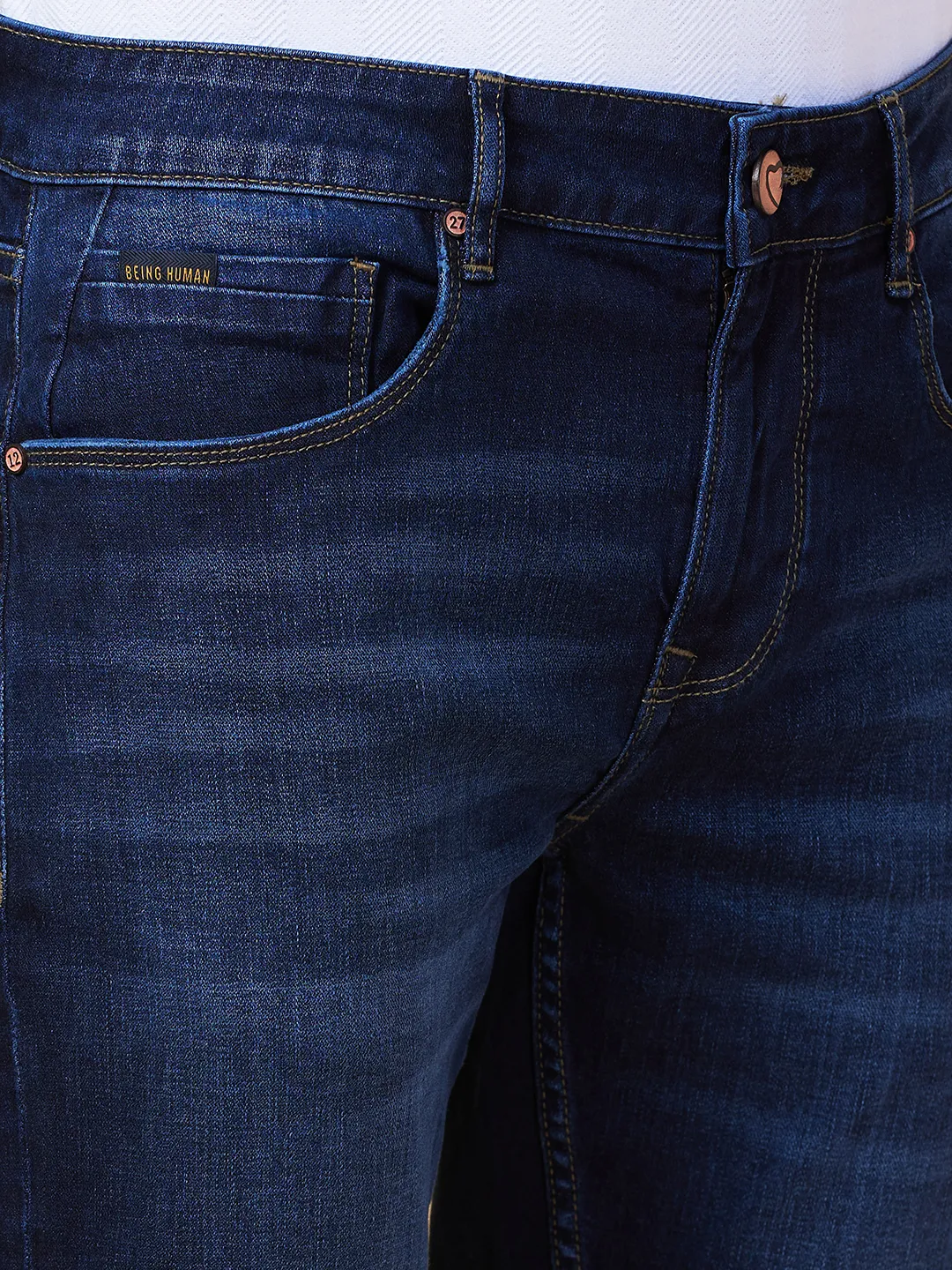 Blue Straight Fit Men's Denims by Being Human Clothing - Image 5