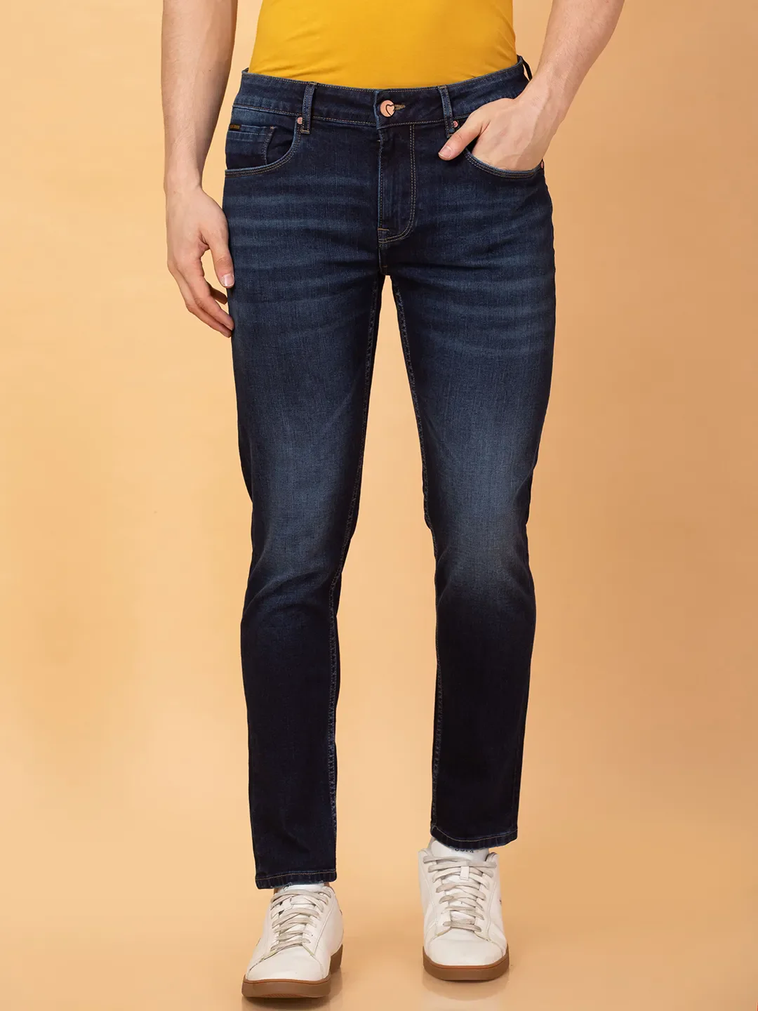 Blue Cropped fit Men's Denims by Being Human Clothing