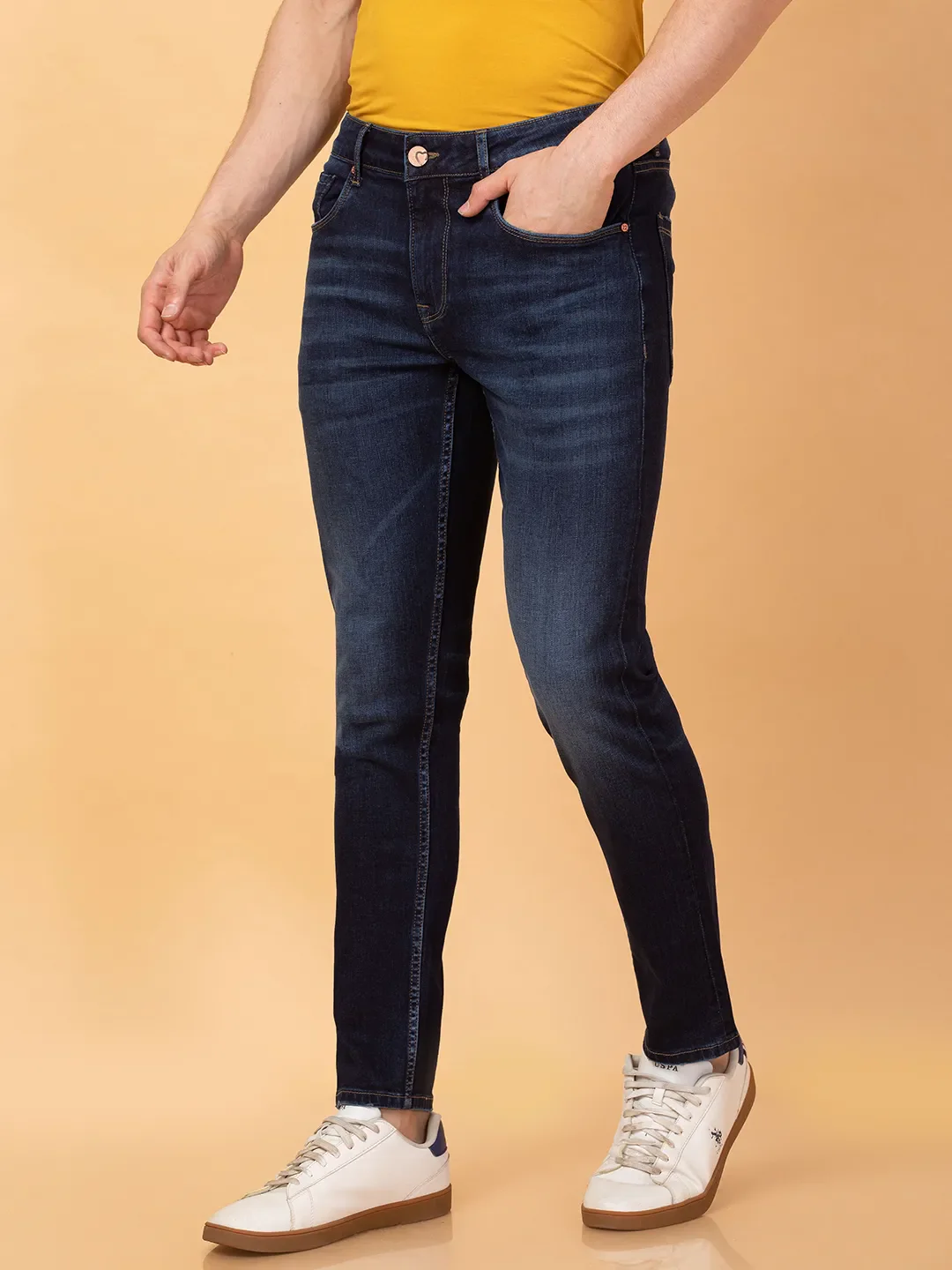 Blue Cropped fit Men's Denims by Being Human Clothing - Image 3