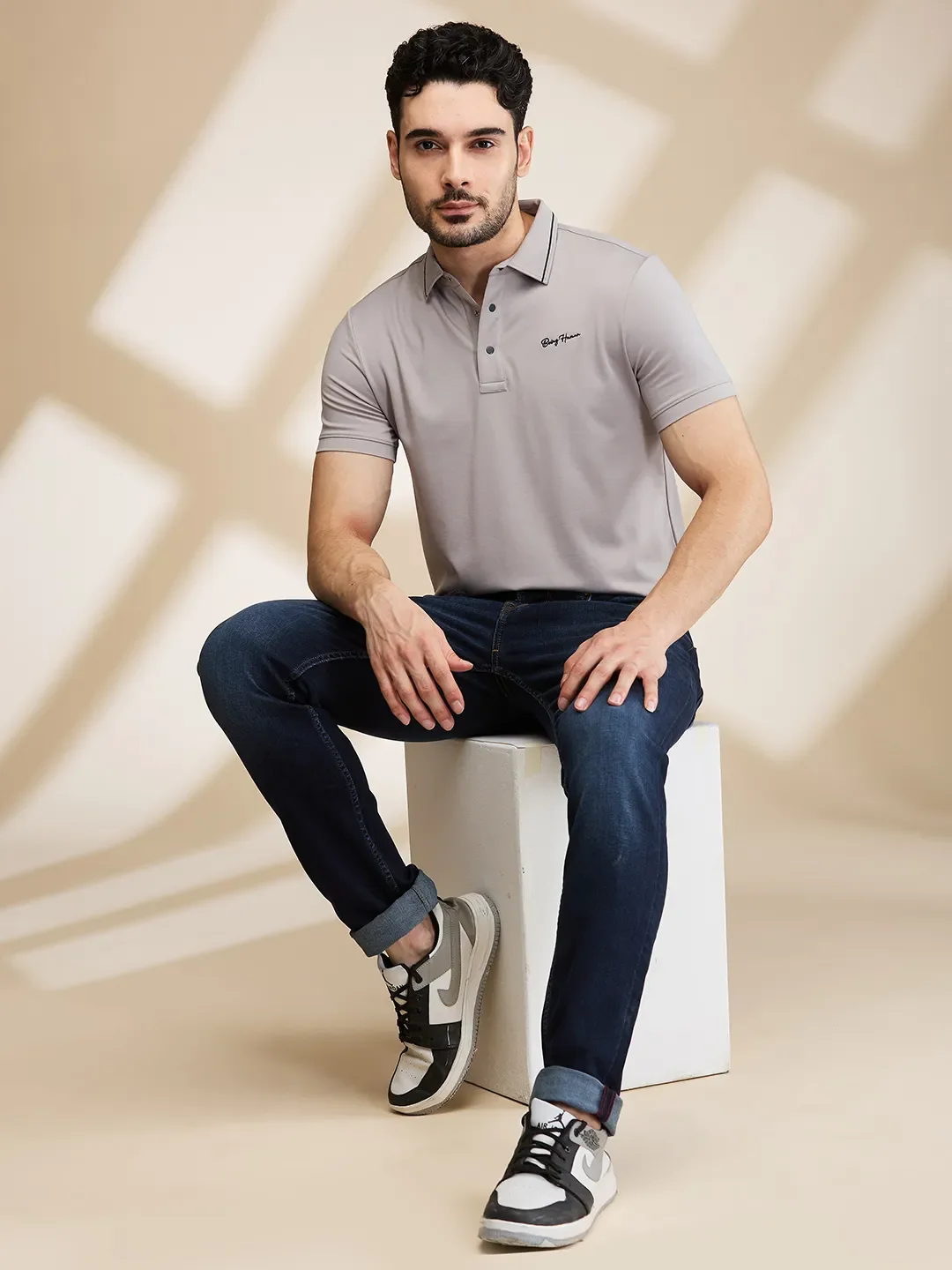 Dark Blue Slim Fit Denims For Men By Being Human Clothing - Image 6