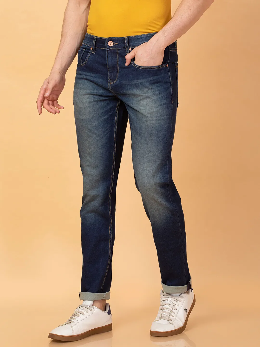 Blue Slim Fit Men's Denims by Being Human Clothing - Image 4