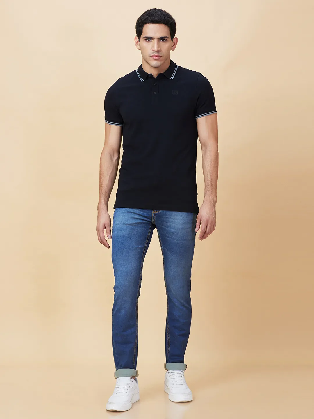 Dark Blue Straight Fit Denims For Men By Being Human Clothing - Image 2