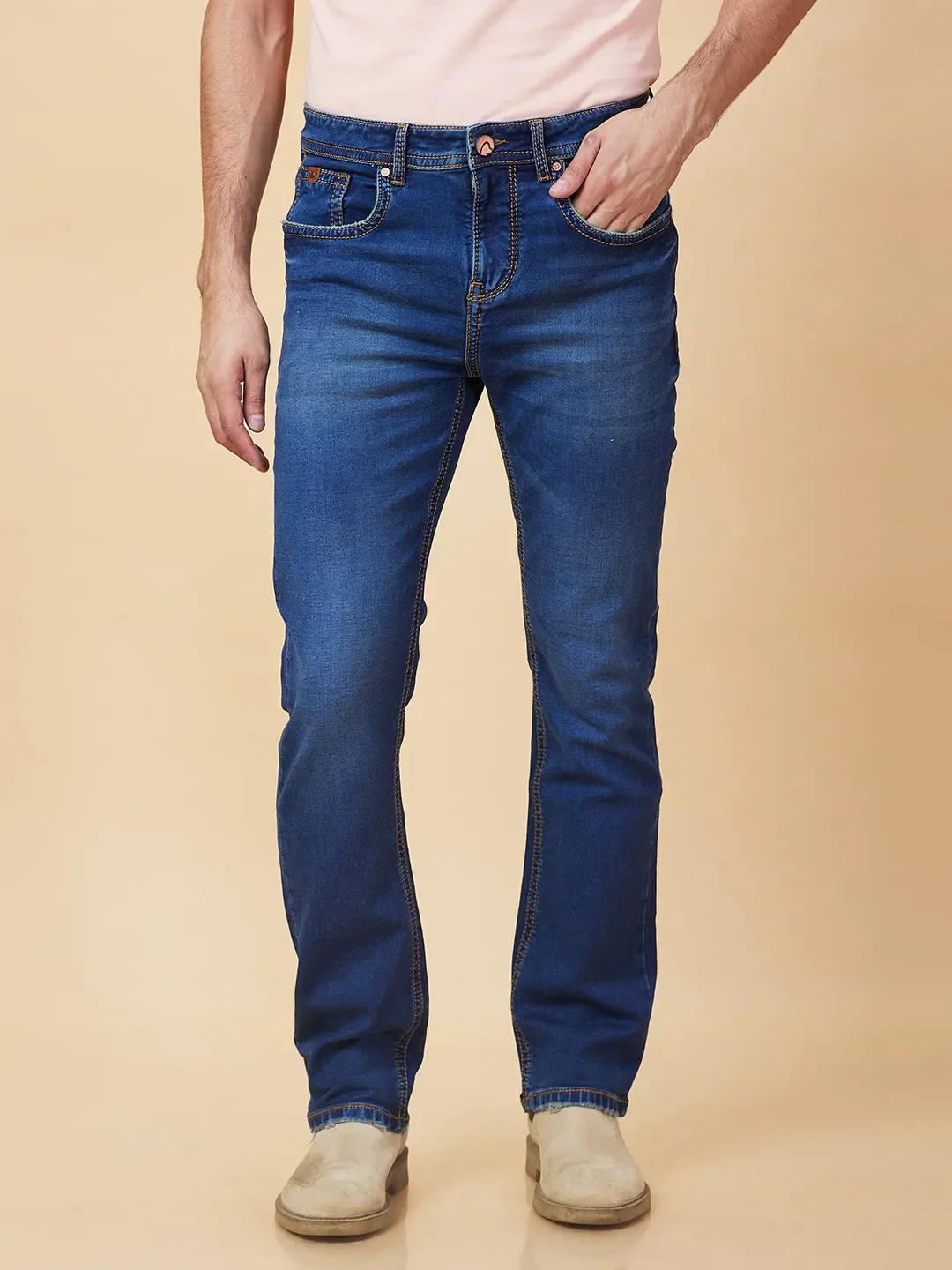 Blue Boot Cut Fit Men's Denims by Being Human Clothing