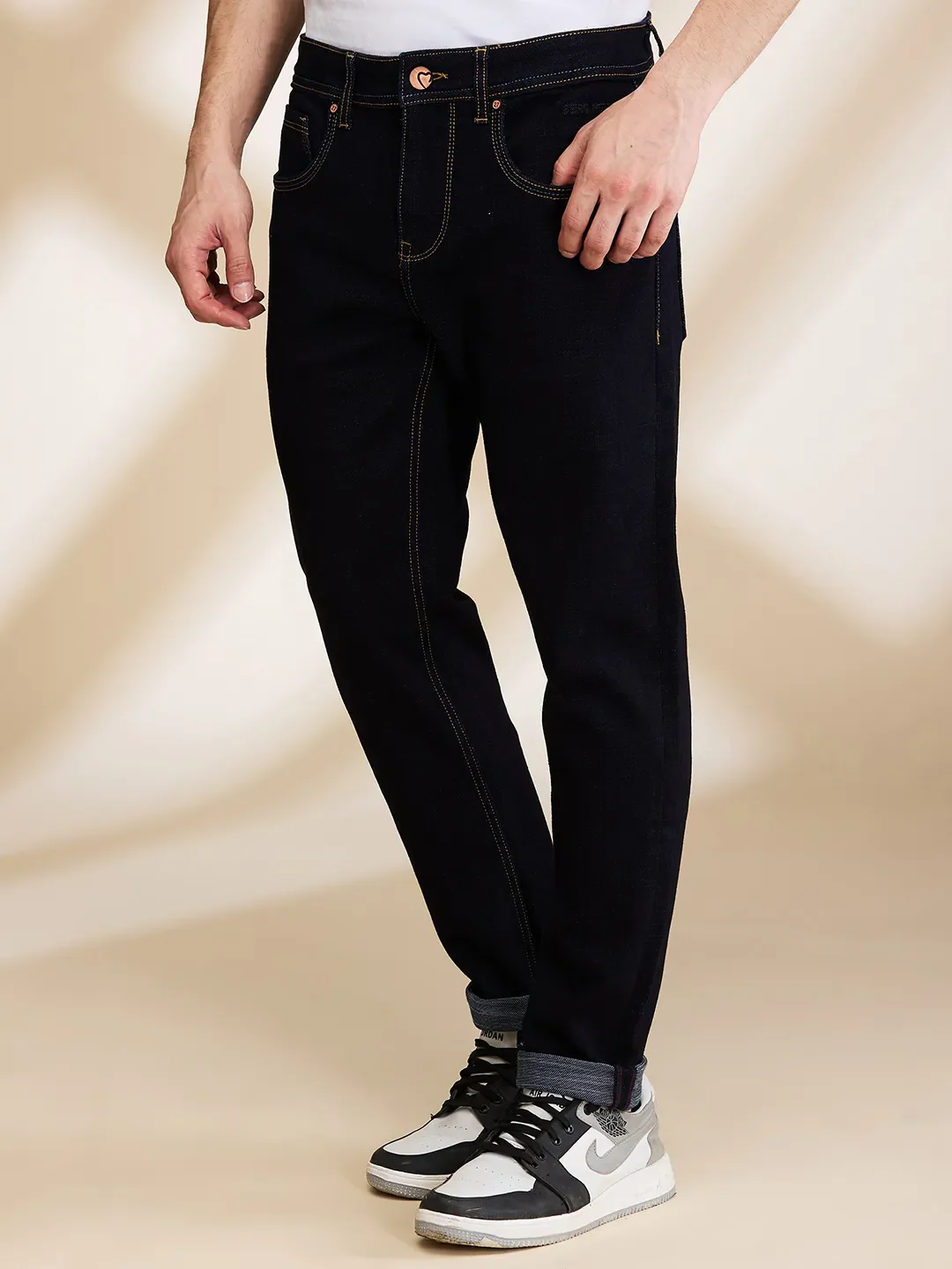Blue Cropped fit Men's Denims by Being Human Clothing - Image 4