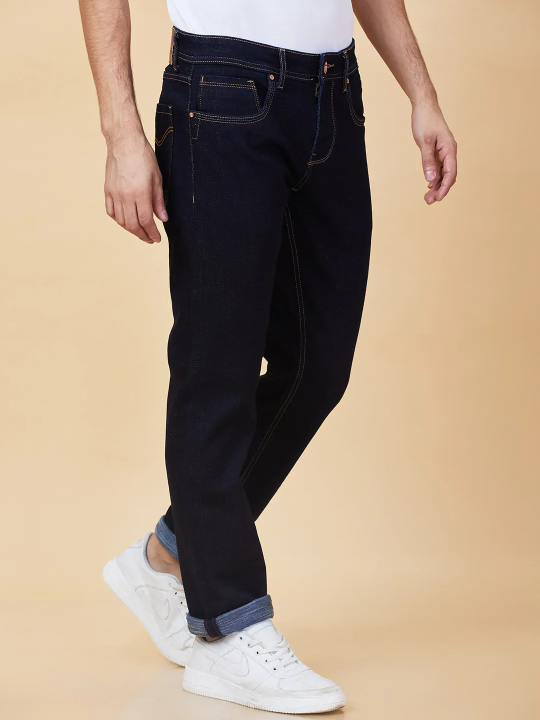 Blue Straight Fit Men's Denims by Being Human Clothing - Image 4