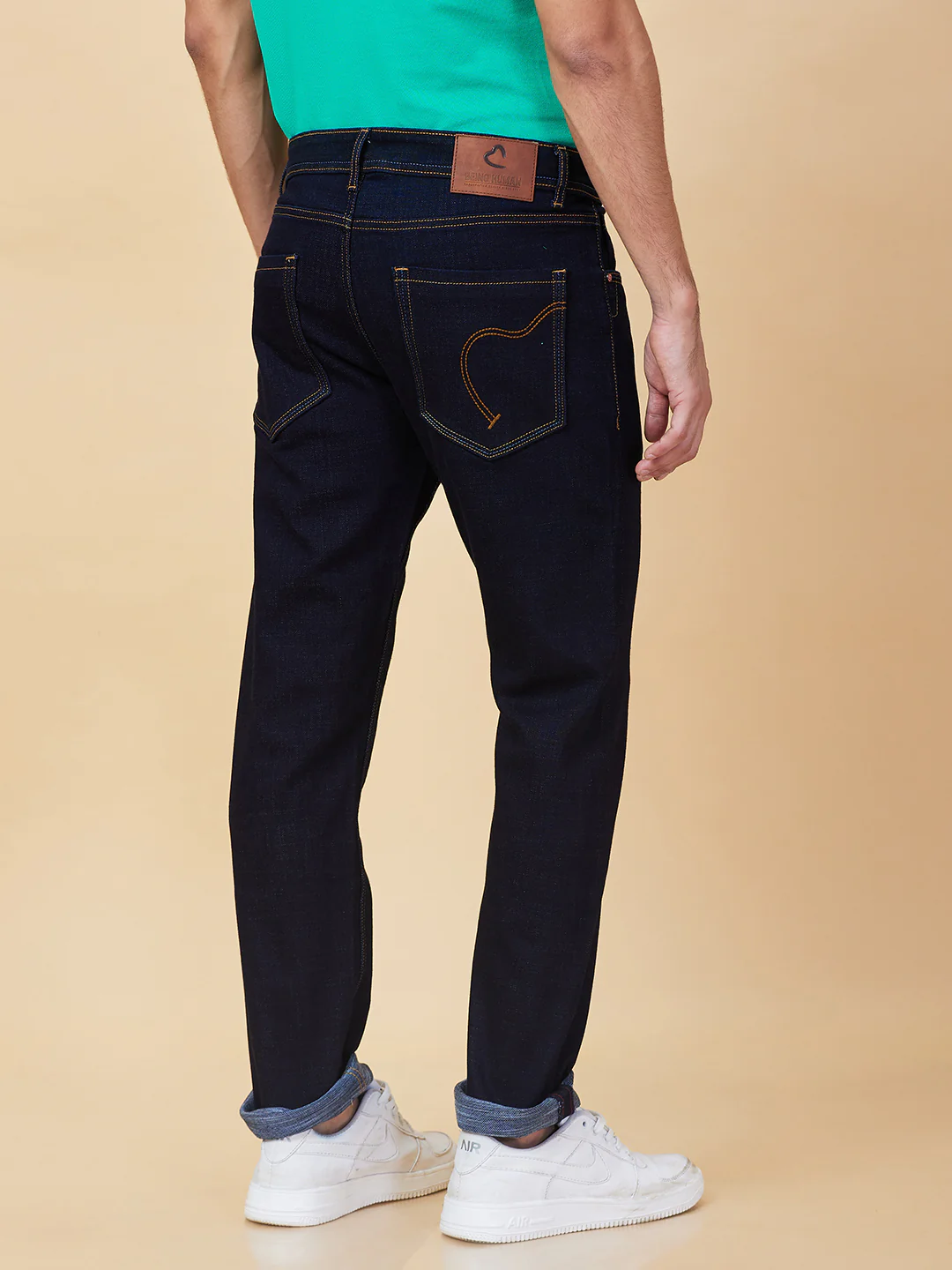 Dark Blue Slim Fit Denims For Men By Being Human Clothing - Image 3