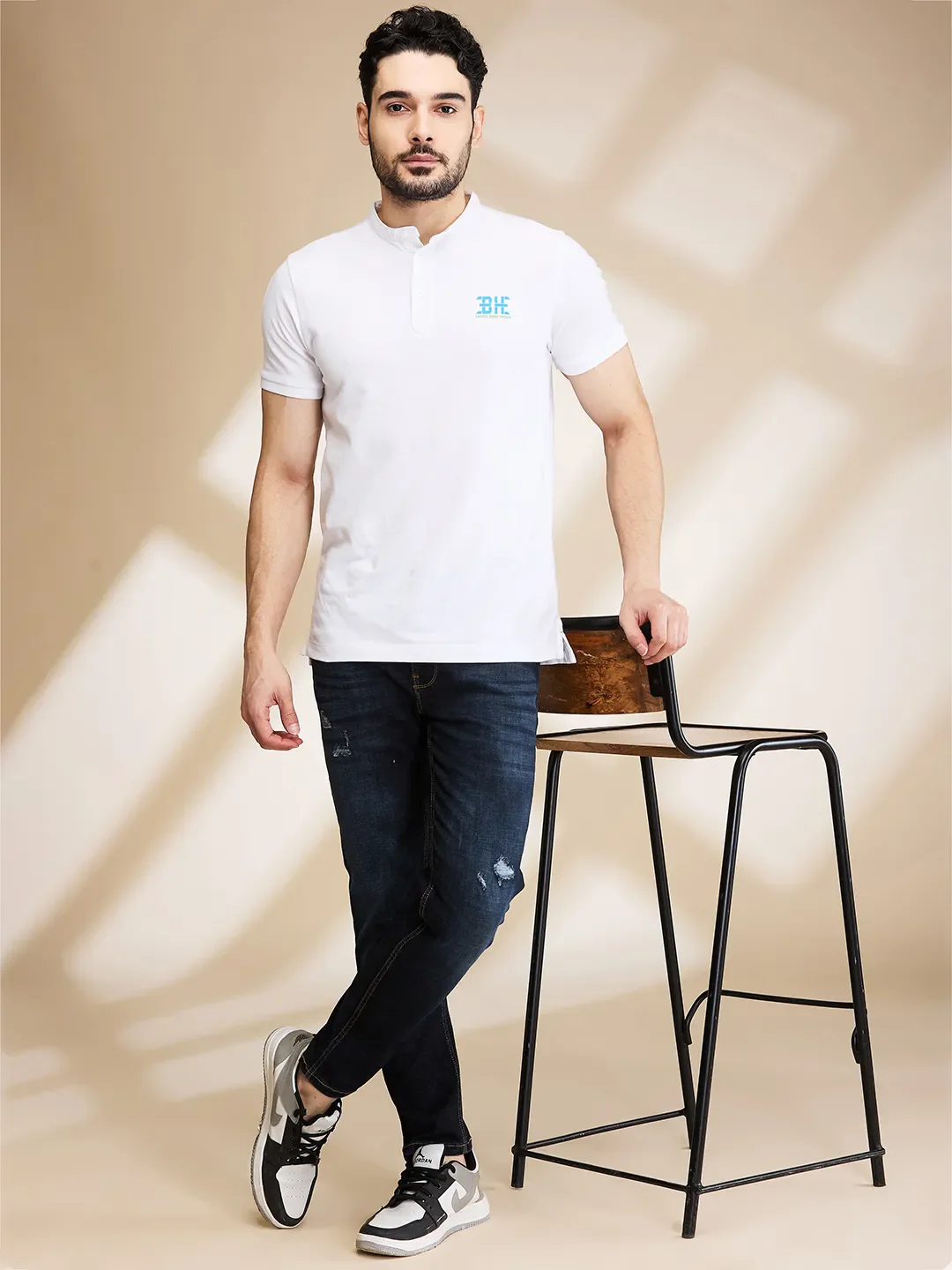 Blue Cropped fit Men's Denims by Being Human Clothing - Image 2