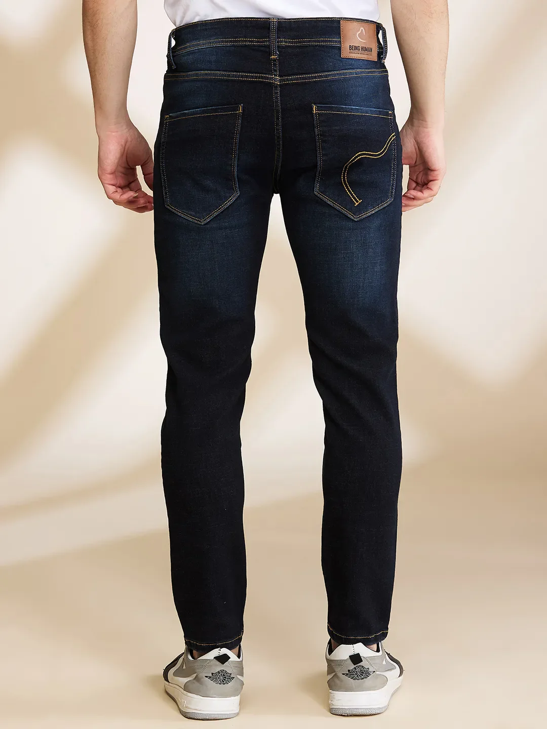 Blue Cropped fit Men's Denims by Being Human Clothing - Image 3