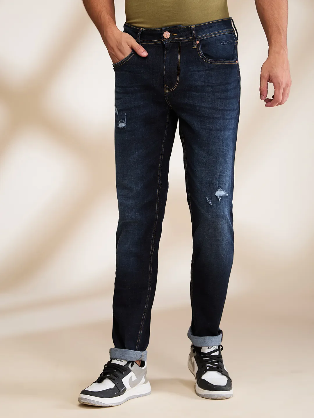 Blue Skinny fit Men's Denims by Being Human Clothing