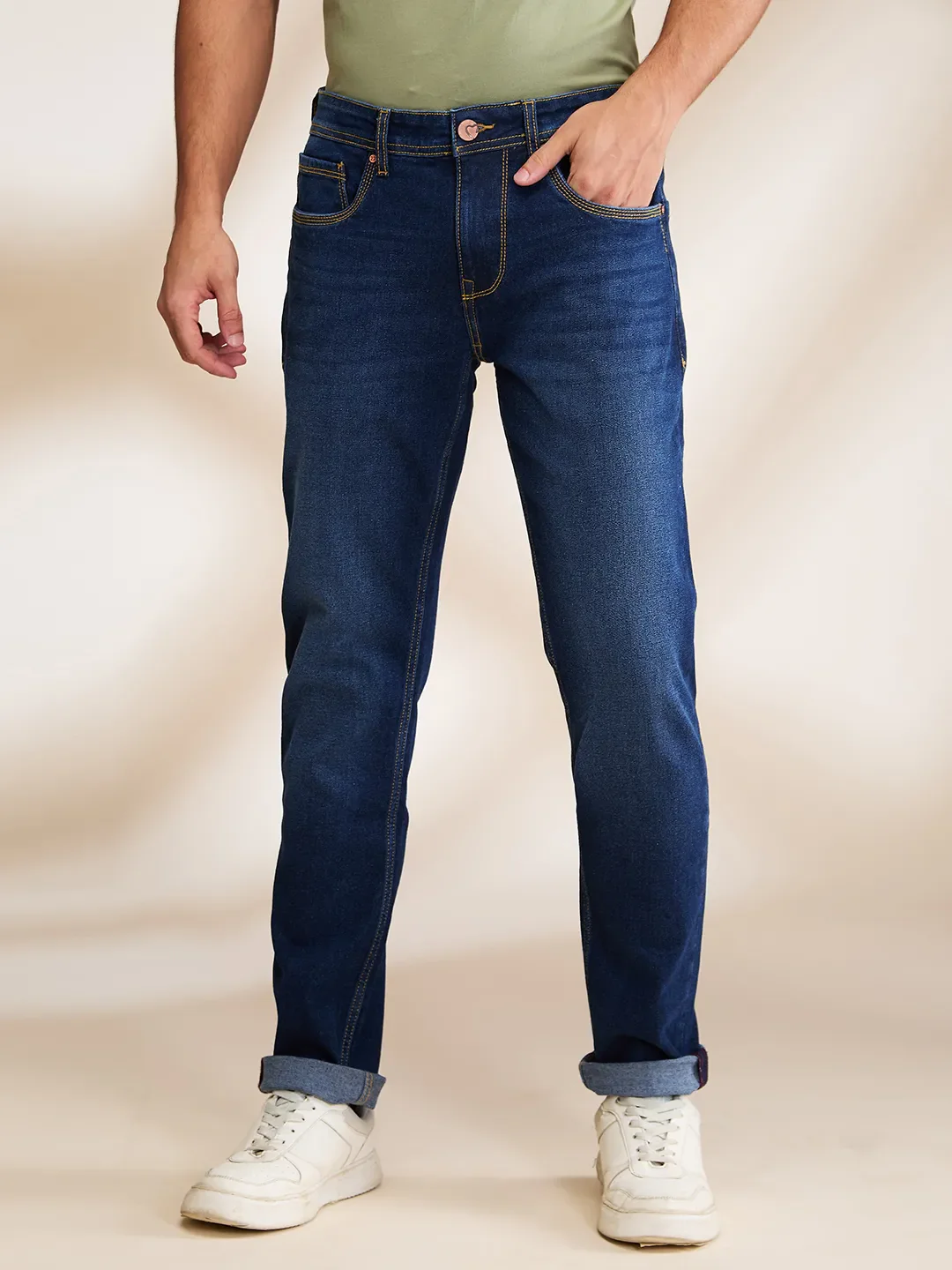 Blue Slim Fit Men's Denims by Being Human Clothing