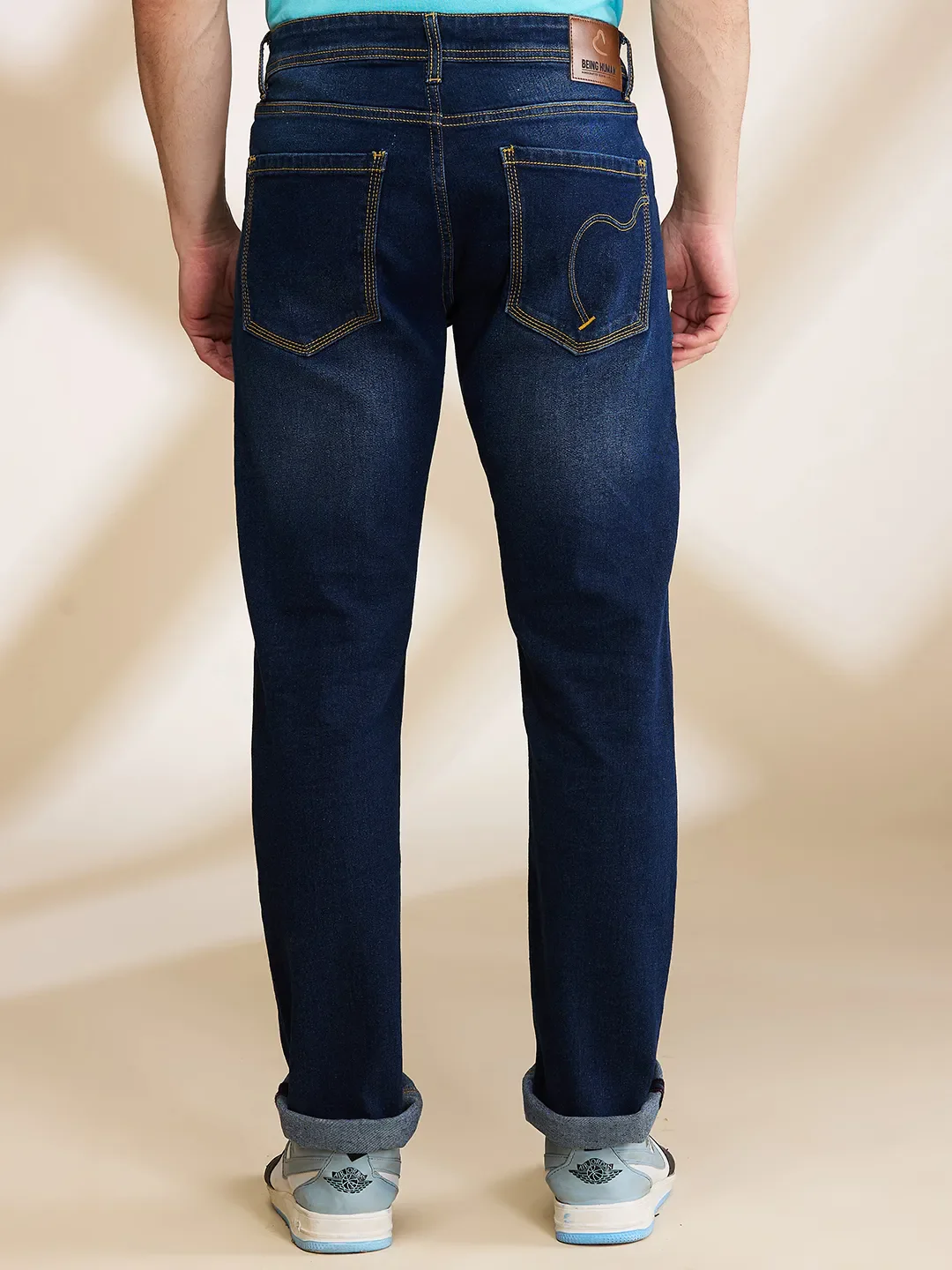 Blue Straight Fit Men's Denims by Being Human Clothing - Image 3