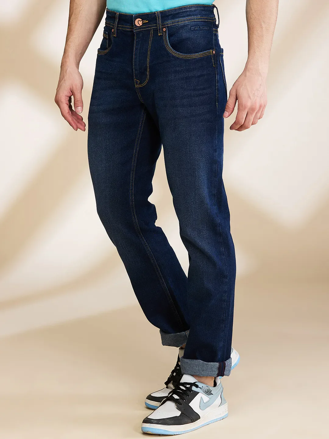 Blue Straight Fit Men's Denims by Being Human Clothing - Image 4
