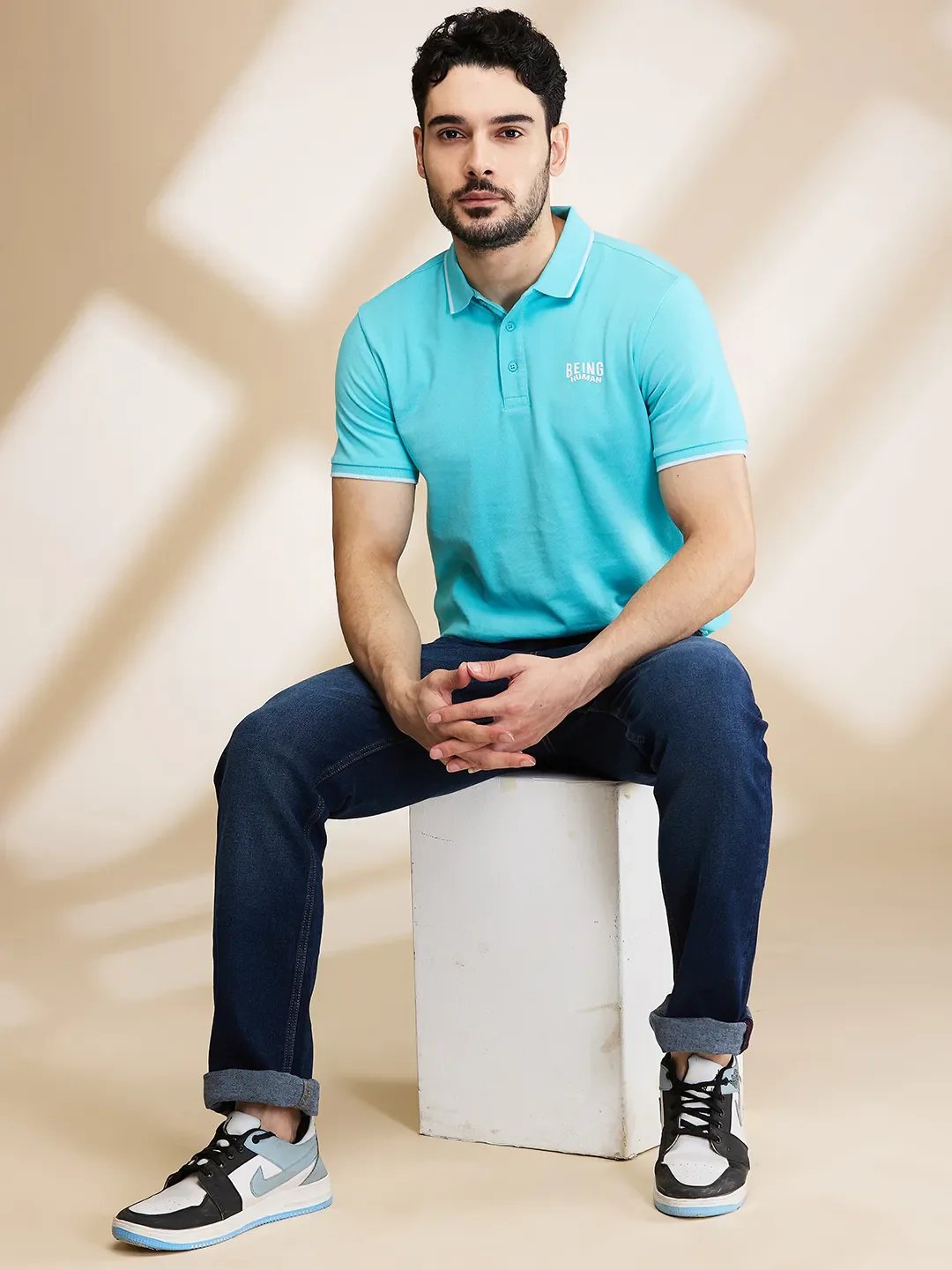 Blue Straight Fit Men's Denims by Being Human Clothing - Image 6