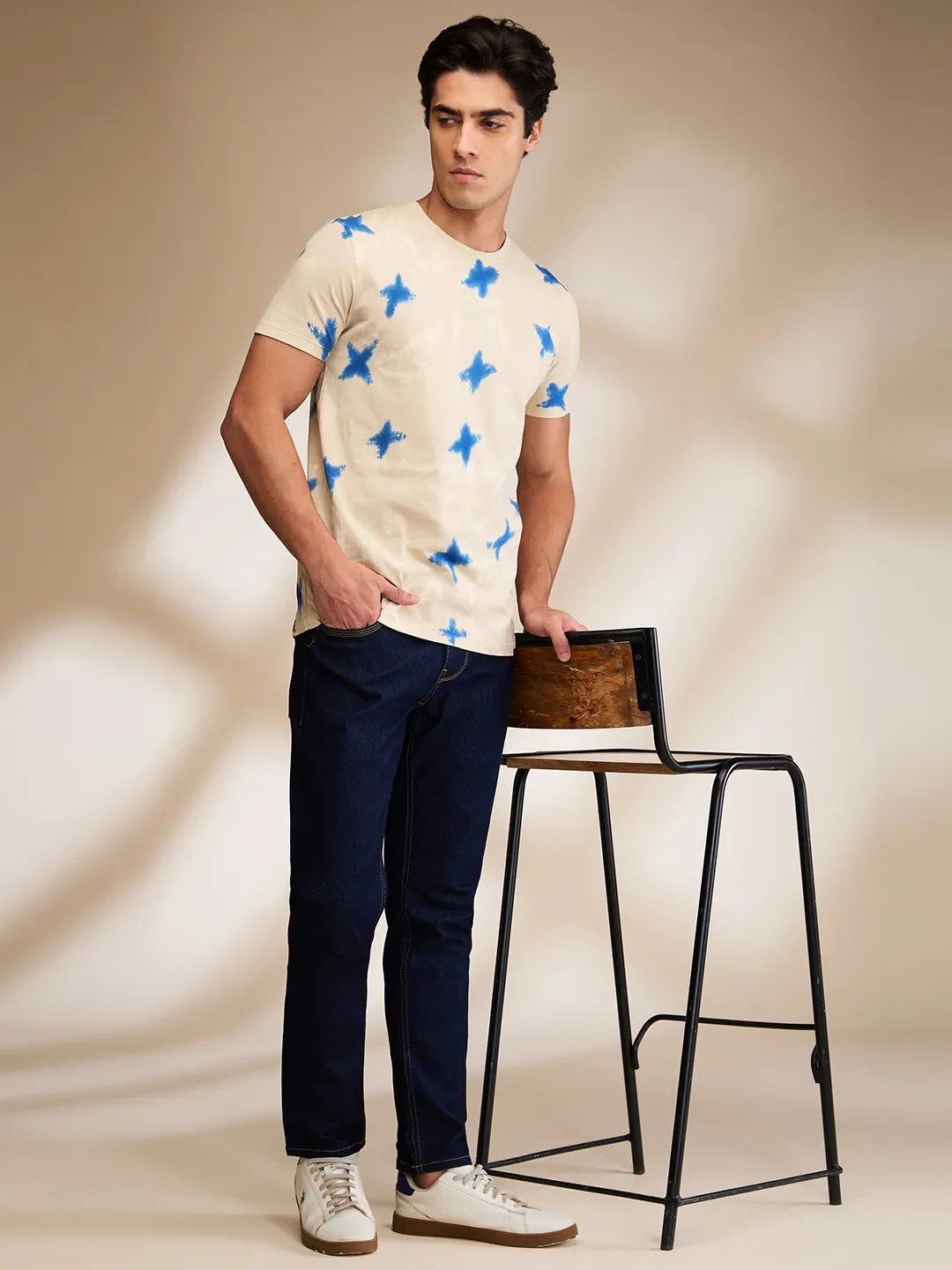 Dark Blue Cropped Fit Denims For Men By Being Human Clothing - Image 6