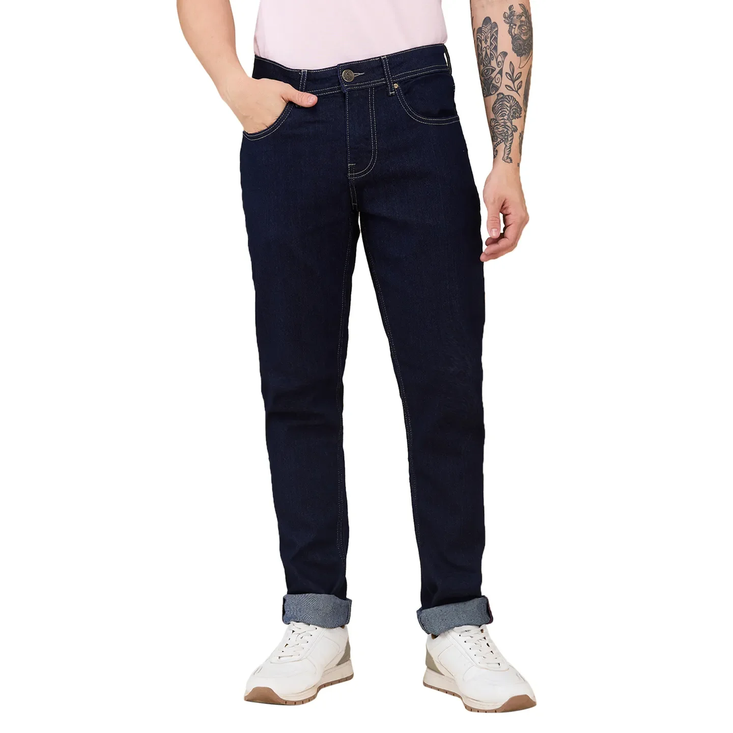 Blue Slim Fit Men's Denims by Being Human Clothing