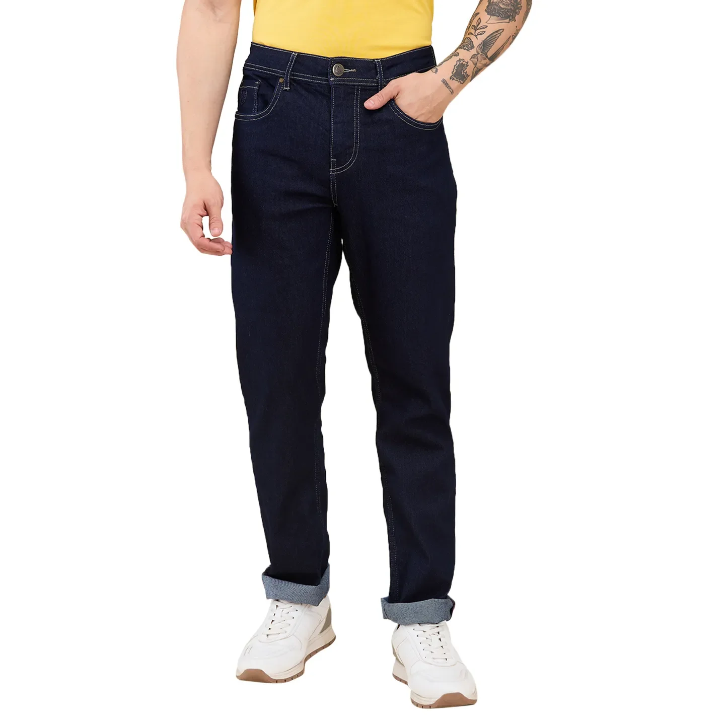 Blue Straight Fit Men's Denims by Being Human Clothing