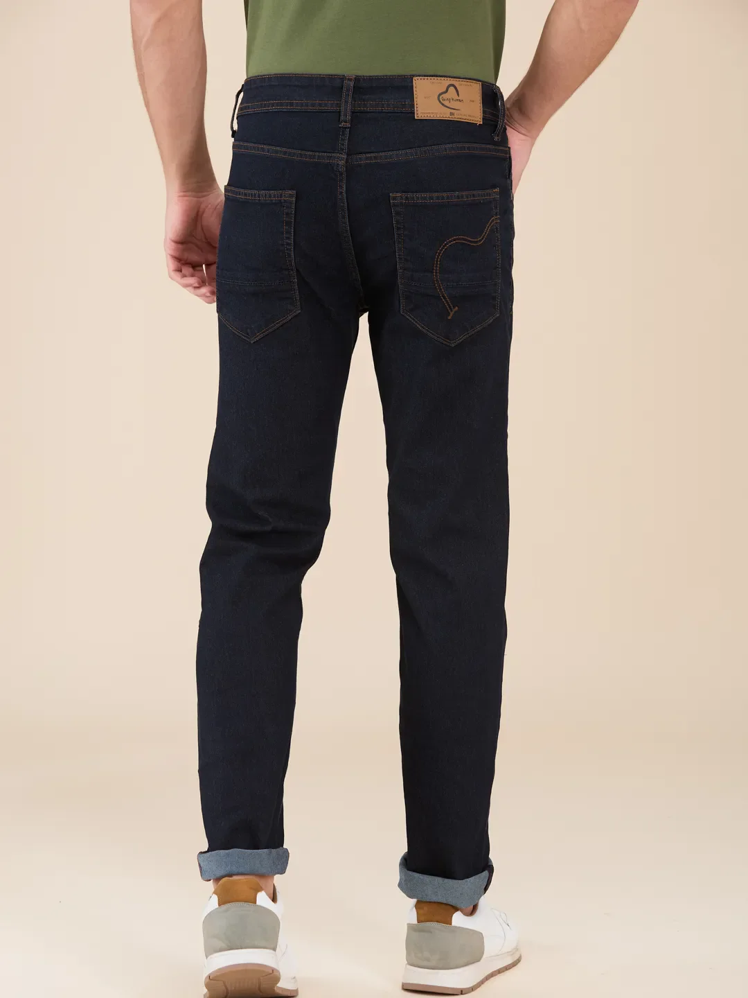 Blue Straight Fit Men's Denims by Being Human Clothing - Image 3