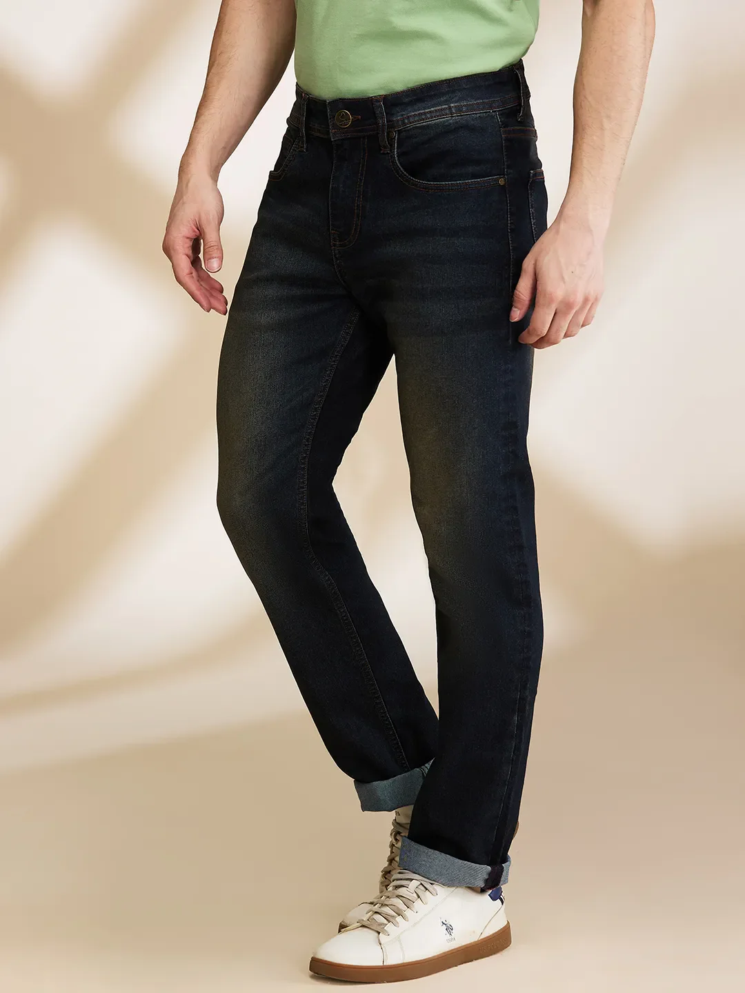 Blue Straight Fit Men's Denims by Being Human Clothing - Image 4