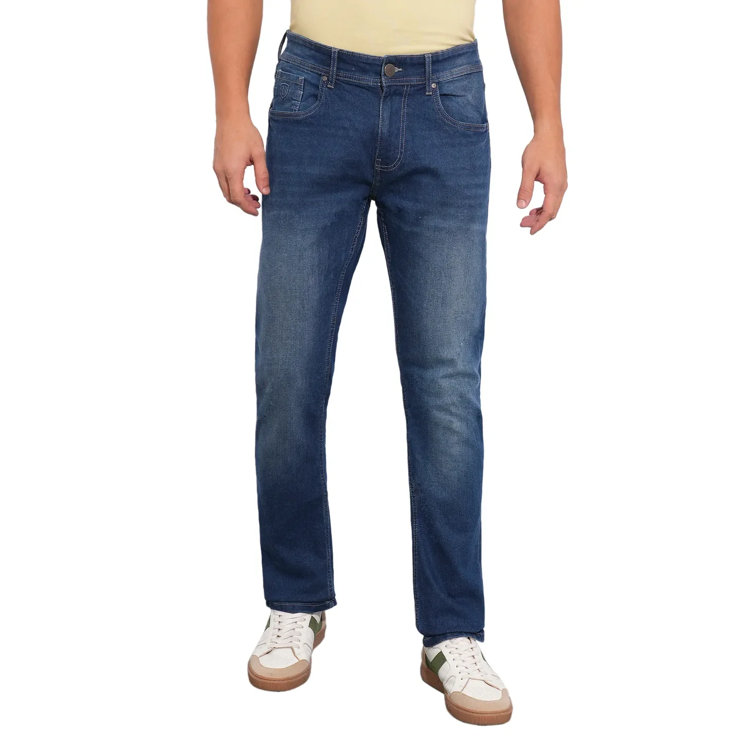 Blue Straight Fit Men's Denims by Being Human Clothing